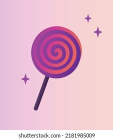 gradient. candy on a stick. lolipop stars. vector illustration. sweetness. food. icon