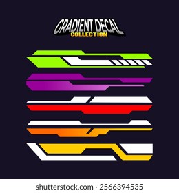 Gradient car decal sticker collection