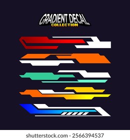 Gradient car decal sticker collection