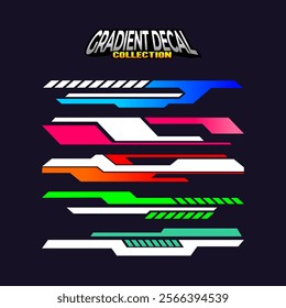 Gradient car decal sticker collection