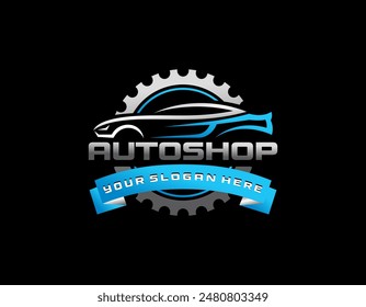 Plantilla de logotipo de servicio de coche degradado