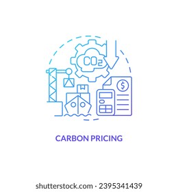 Concepto de fijación de precios de carbono degradado, vector aislado, icono de línea delgada que representa el ajuste de borde de carbono.