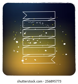 Gradient card with ribbon, vector blur background template; cover design pattern