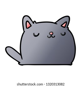 gradient cartoon illustration of cute kawaii cat