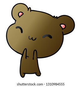 gradient cartoon illustration kawaii cute teddy bear