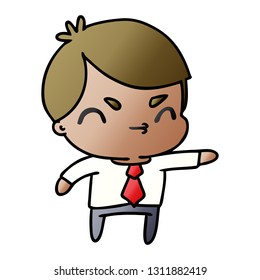 gradient cartoon illustration of a kawaii cute boy