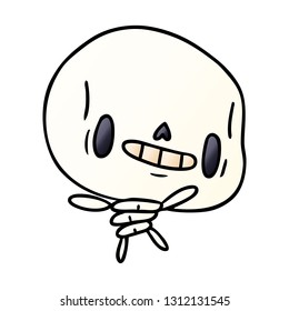 gradient cartoon illustration kawaii cute dead skeleton 