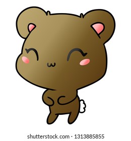 gradient cartoon illustration kawaii cute teddy bear