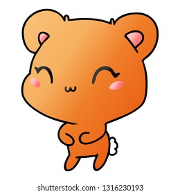 gradient cartoon illustration kawaii cute teddy bear