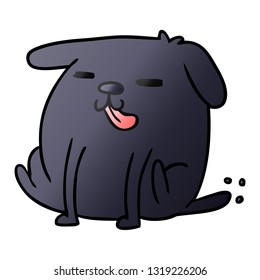 gradient cartoon illustration kawaii of a cute dog