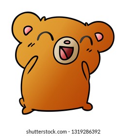 gradient cartoon illustration kawaii cute teddy bear