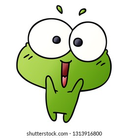 gradient cartoon illustration kawaii excited cute frog