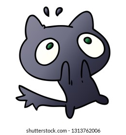 gradient cartoon illustration kawaii of a shocked cat
