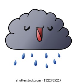 gradient cartoon illustration kawaii weather rain cloud