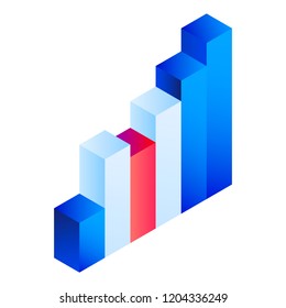 Gradient chart icon. Isometric of gradient chart vector icon for web design isolated on white background