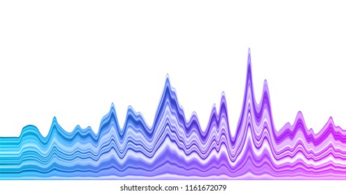 Gradient chart, statistics graph or oscillation diagram. Spectrum wavy pattern. Vector background.   
