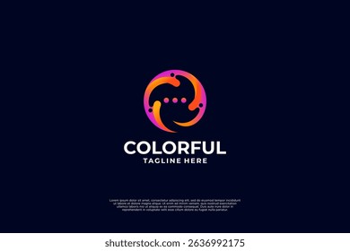 Gradient chat logo design innovation