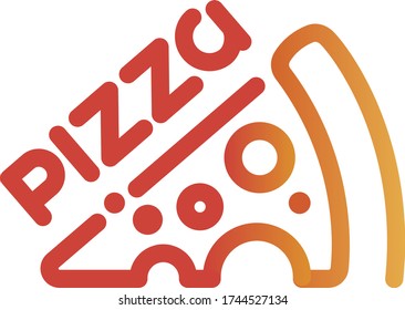 Gradient cheese pizza text Logo or picture.