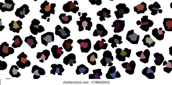 Gradient Cheetah Pattern Camouflage. Blue Abstract Leopard Spatter. Dog Rainbow Animal Blob. Leo Seamless Jaguar Dot. Mud Leo Animal Color. Vector Luxury Fur. Cheetah Vector Spot. Multi Leopard Print.