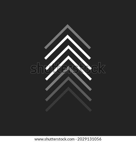 Gradient Chevron Up White Arrows. Swipe Up. Minimalistic UI for Social Media. Vector illustration