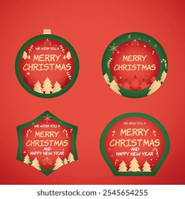 Gradient Christmas Labels Collection Design