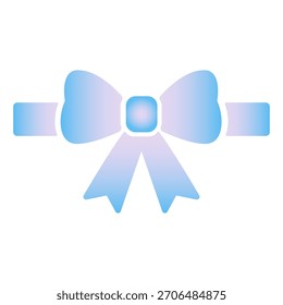 Gradient Christmas ribbon icon vector illustration. Gift ribbon.