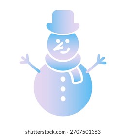Ilustración vectorial de icono de muñeco de nieve de Navidades degradadas
