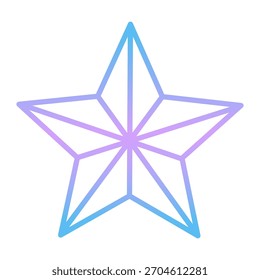 Ilustración vectorial de icono de estrella de Navidad degradada. 
