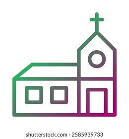 Gradient Church Icon, Faith and Community Symbol