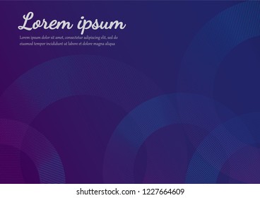 Gradient cilecle design on dark violet and blue color tone background, illustration vector. Luxury invitation card template design.