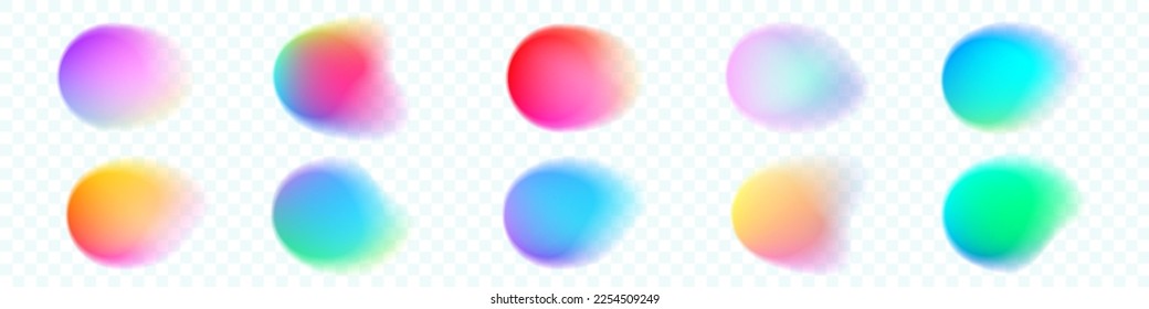 Gradient circle background. Abstract vector watercolor form isolated on transparent background. Vibrant color blending design template