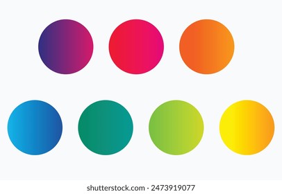 Fondo de círculo degradado. Abstractas forma de acuarela de Vector aislado sobre fondo transparente. Plantilla de diseño de fusión de colores vibrantes