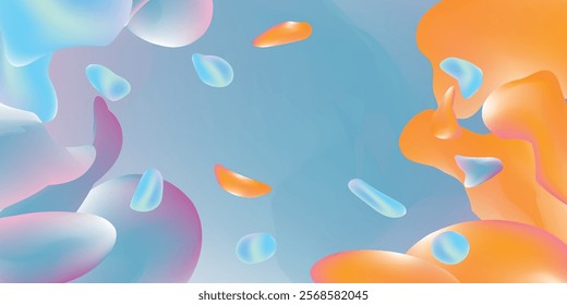 Gradient circle background. Abstract vector watercolor form isolated on transparent background. EPS 10