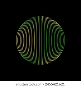 Gradient circle ball with vertical line