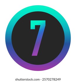 Gradient Circle Number 7 Design with Vibrant Colors – Perfect for Branding, Presentations, or Creative Graphics