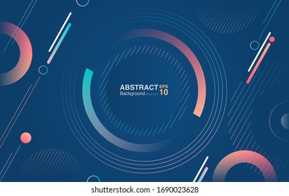 Gradient circle shapes on classic blue background. Futuristic background concept. Vector EPS 10