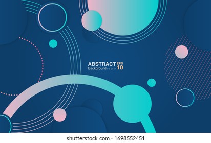 Gradient circle shapes on classic blue background. Futuristic background concept. Vector EPS 10