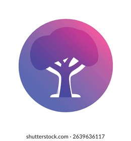 Gradient circle tree icon nature ecology symbol