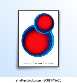 Gradient circles minimal design for brochure, flyer cover, abstract background, poster, or other printing products. Vector illustration.