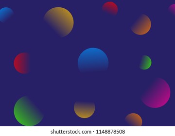 Gradient circles on blue vector banner background.
