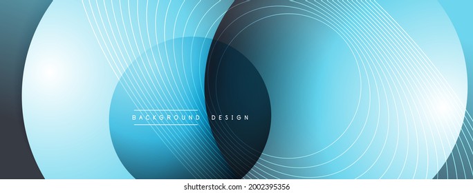 Gradient circles with shadows. Vector techno abstract background. Modern overlapping forms wallpaper background, design template