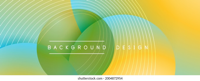 Gradient circles with shadows. Vector techno abstract background. Modern overlapping forms wallpaper background, design template