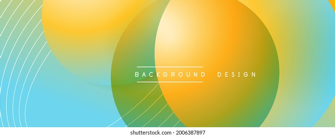 Gradient circles with shadows. Vector techno abstract background. Modern overlapping forms wallpaper background, design template