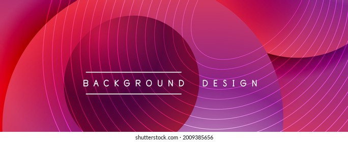 Gradient circles with shadows. Vector techno abstract background. Modern overlapping forms wallpaper background, design template