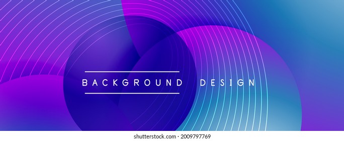 Círculos de gradiente com sombras. Vetor techno fundo abstrato. Moderno sobreposição formulários papel de parede fundo, modelo de design