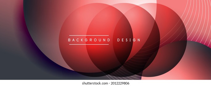 Círculos de gradiente com sombras. Vetor techno fundo abstrato. Moderno sobreposição formulários papel de parede fundo, modelo de design