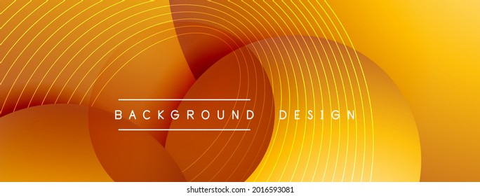 Gradient circles with shadows. Vector techno abstract background. Modern overlapping forms wallpaper background, design template