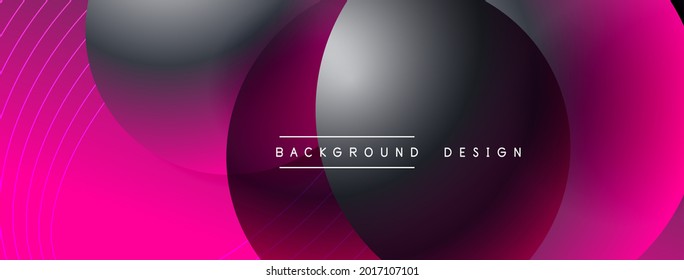 Gradient circles with shadows. Vector techno abstract background. Modern overlapping forms wallpaper background, design template