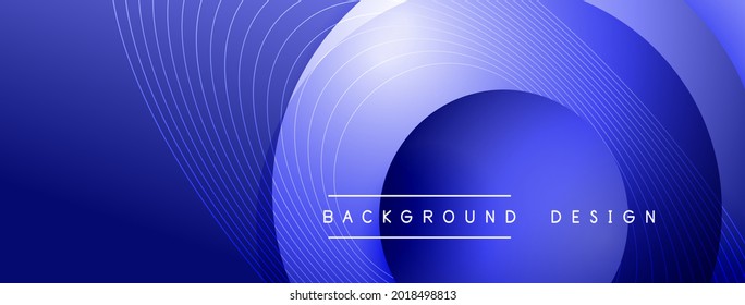 Gradient circles with shadows. Vector techno abstract background. Modern overlapping forms wallpaper background, design template