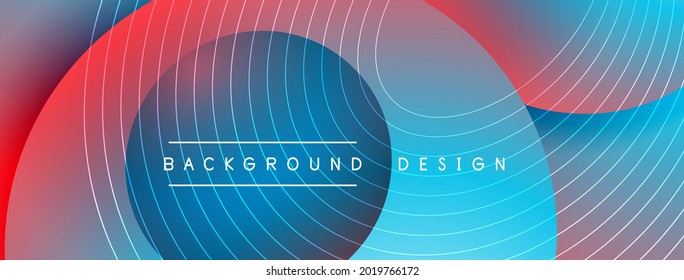 Gradient circles with shadows. Vector techno abstract background. Modern overlapping forms wallpaper background, design template